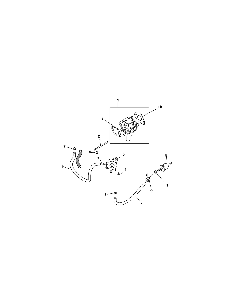 Kohler Sv725-3019 Fuel System Diagram and Parts List for Z-FORCES54 (17AF5GHC-17AF5GHC010)(2011) Cub Cadet Lawn Tractor